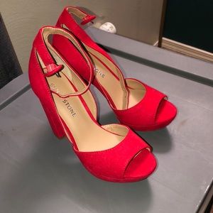 Sun + Stone Cherry Red Pumps Size 5 Wide Fit & Never Worn
